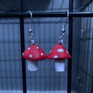 Red Mushroom Earrings